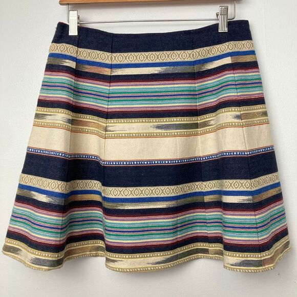 NWT Anthropologie Chloe Oliver Hayley Skater Mini Skirt Multicolor Striped sz 6 - Picture 7 of 10